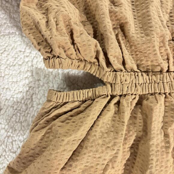 Madewell Cottagecore Seersucker Puff Short Sleeve Cutout Peasant Dress Size XXL - Picture 5 of 9